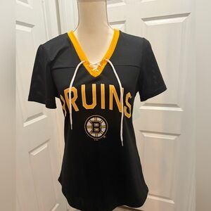Boston Bruins Black and Yellow Women's Bruins Top Size S